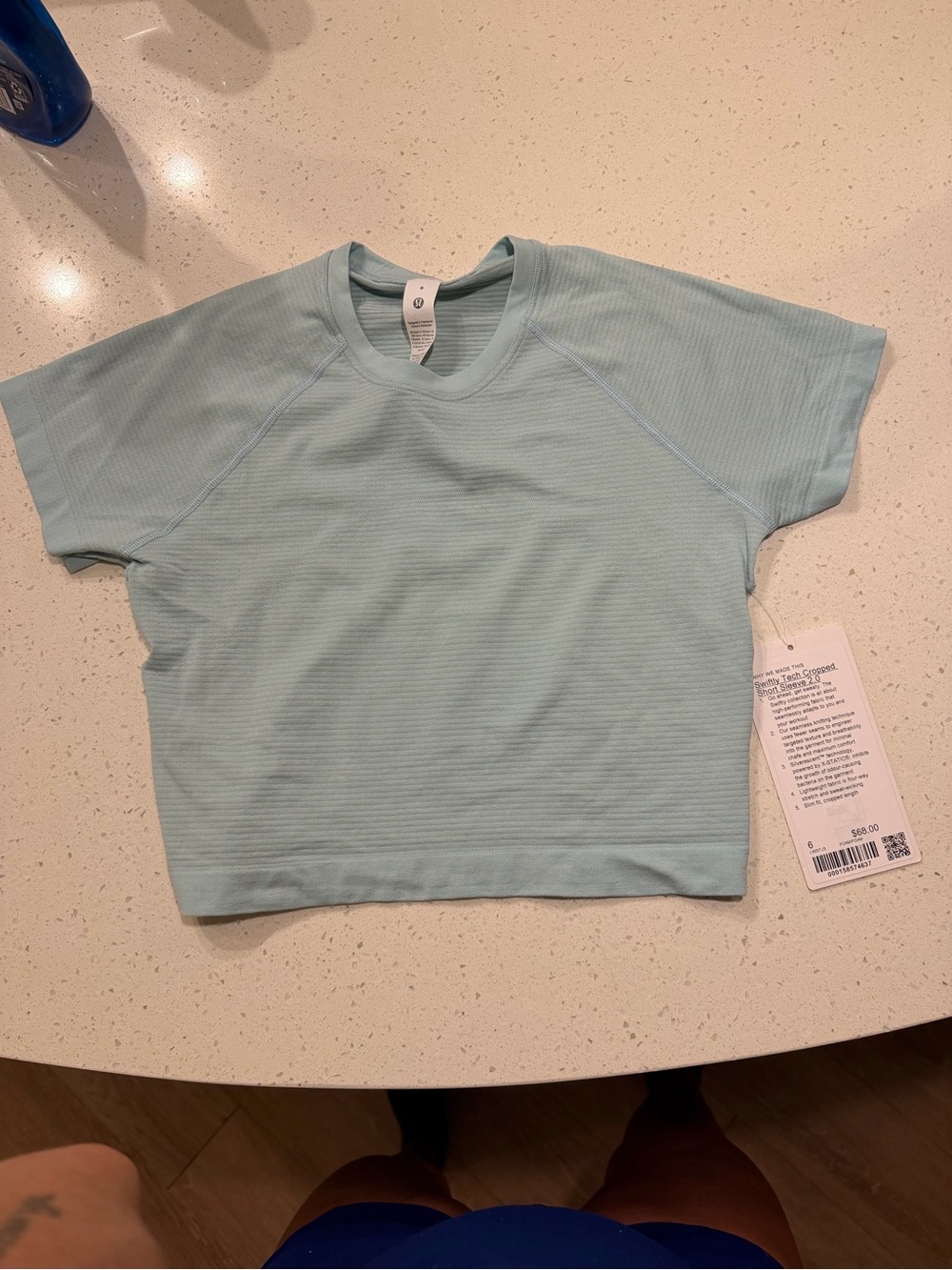 lululemon athletica Light Aqua Crop Tee